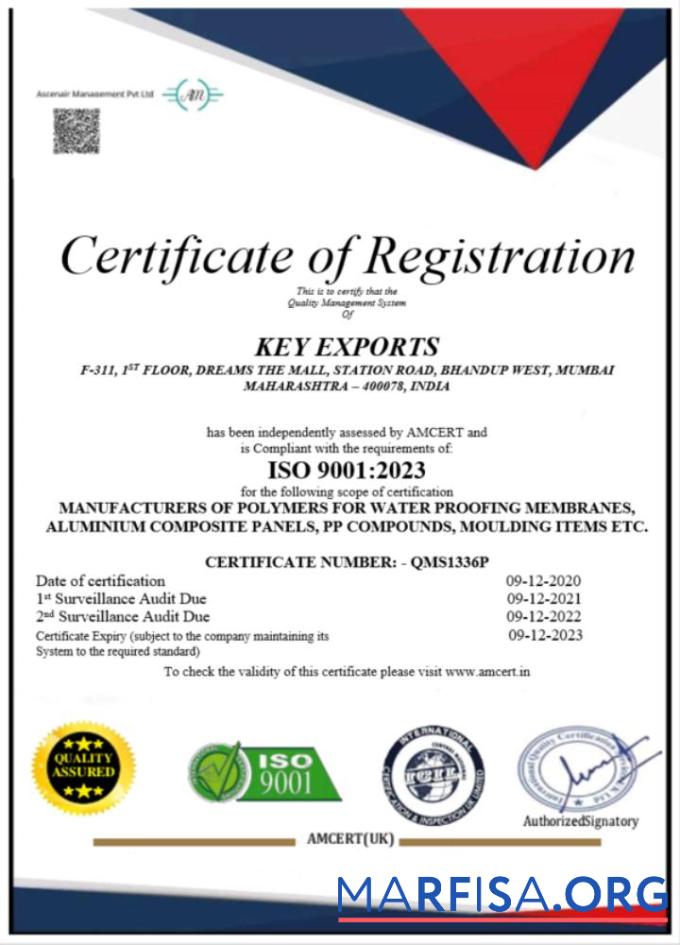 Blank India Key Export certificate of registration Word and PDF template